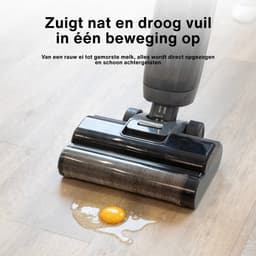 Achaté Dweilstofzuiger – 3-in-1 Steelstofzuiger met Dweilfunctie – Nat & Droog Vloerreiniger – Draadloos 55 min – Zelfreinigend – Voor streeploos schone vloeren — thumbnail 4