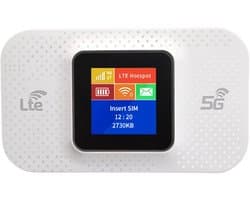 Mobiele 4G WiFi Router - 150Mbps Hotspot - Met SIM Kaartsleuf - 3650mAh Batterij - Draadloos Internet - Voor Reizen & Thuisgebruik - Zwart - Compact - 1 Stuk