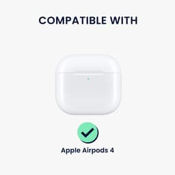 kwmobile Hoesje voor Apple Airpods 4 Case met Polsbandje – Siliconen Beschermhoes met Sleutelhanger – Hoofdtelefoonhoesje in wit / grijs — thumbnail 4