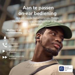 PHILIPS TAQ2000BK/00 Draadloze open-ear oortjes - Oorhaakjes - Open-ear pasvorm - 28 uur afspeeltijd - Bluetooth multipoint - IPX4 - App control - Bediening op de oorhaakjes - Zwart — thumbnail 7