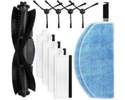 Vervangende onderdelen geschikt voor de Honiture G20 / G20 Pro robotstofzuiger, 1 roterende borstel, 4 zijborstels, 4 Hepa-filters, 2 vervangende doeken (reinigingstool niet inbegrepen)