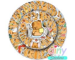 Ainy Capybara Stickers 100 stuks voor bullet journal, fotoalbum, wenskaarten, laptop, waterfles | Ook geschikt als muursticker & geschenksticker | Kawaii capibara knutselen stickervellen voor kinderen / volwassenen