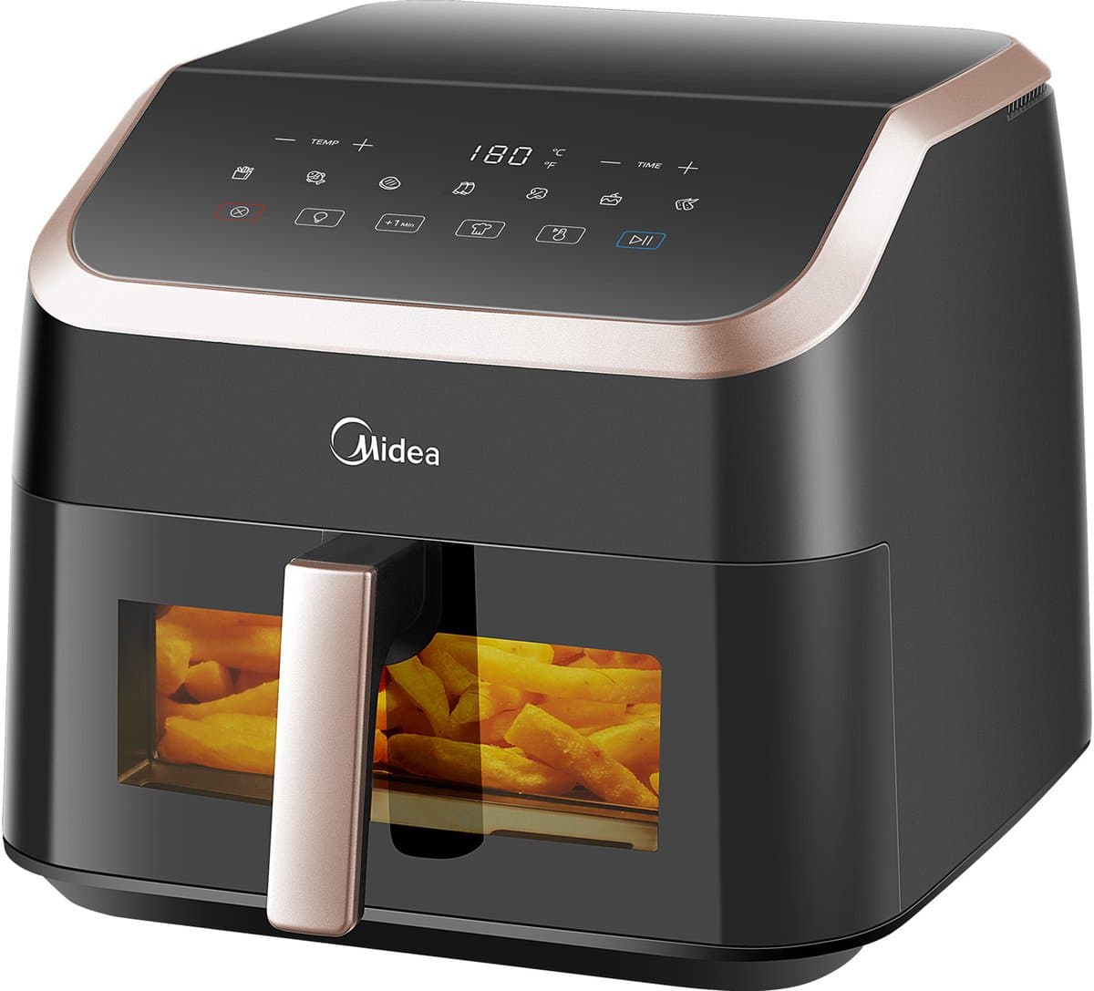 Midea Air fryer MF-CY85K - Large Air fryer with See Thru Window - XXL Airfryer - 8.5 L - 10 preset menu' s - Instelbare timer 1 tot 60 minuten - Doorkijkluik - Ingebouwde verlichting — afbeelding 1