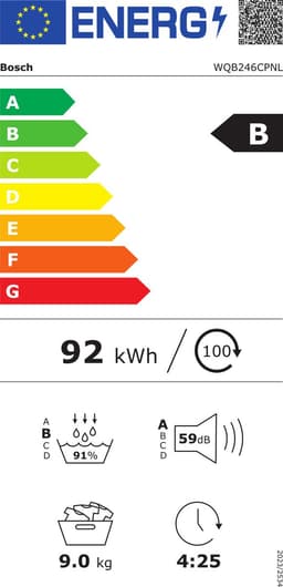 Bosch WQB246CPNL - Serie 8 - Wasdroger - Warmtepompdroger - Zelfreinigende condensor - Blijvend energiezuinig - Zeer stil- 9 kg - Droogt zoals jij wilt met Auto Dry - Wit — thumbnail 3