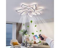 10 Sterren Ventilator Lamp - Plafondventilator - Smart Lamp - Met Dimmer - 3 Standen Ventilator - Keuken Lamp - Woonkamerlamp - Moderne lamp — afbeelding 1