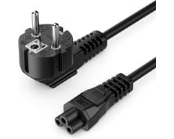 PoweCable C5 Stroomkabel Randaarde Stekker 1,5m | voor computers, tv's, laptop laders, monitoren | Voedingskabel | Apparaat snoer | Laptop Oplader 3-pin Oplader Plug Power Adapter Geschikt voor HP Dell Toshiba Sony ASUS Lenovo Samsung notebook | 10A