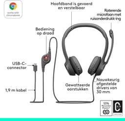LOGITECH H390 PC On-ear Bedrade headset Zwart — thumbnail 5