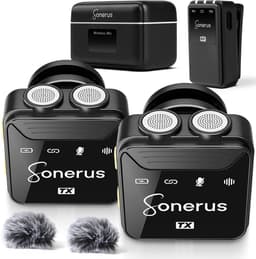 Sonerus Pro - Lavalier - Draadloze Microfoon - 2 Stuks - Geschikt voor Alle Smartphones, Camera & Laptop - Microfoons - Plug & Play - Incl. 2 Windshields — thumbnail 1