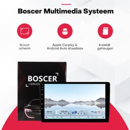 Boscer Autoradio 2Din Universeel - Android 15 - Apple Carplay & Android Auto (Draadloos) - 10.1 Inch HD IPS Touchscreen - 8-Core 4+64GB - Interne Koeler - GPS Navigatiesysteem - USB, Bluetooth, WiFi & MP5 - Achteruitrijcamera & Microfoon — thumbnail 2