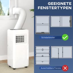 HOMCOM-Mobile Klimageräte aus ABS-Kunststoff, Stahl Weiß — thumbnail 3
