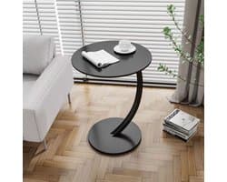 Bijzettafel - Bijzettafel rond - Laptoptafel - Tafeltje - Banktafel - Bedtafel - Laptop desk - Koffietafel - Zwart