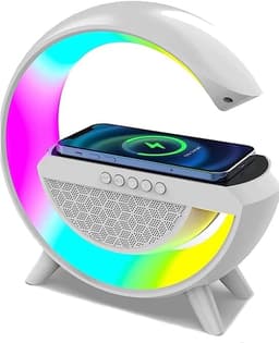 Bluetooth speaker met Draadloze telefoon lader - Wireless charger - Nacht lamp - Sfeerlamp — thumbnail 1
