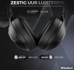DunRock® Halo koptelefoon met ANC en multipoint - Met DunRock App voor je smartphone - draadloze bluetooth koptelefoon - met filter microfoons — thumbnail 11