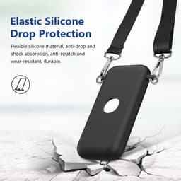 Somstyle Siliconen Beschermhoes Geschikt Voor Apple Vision Pro Batterij - Met Schouderriem - Accu Houder - Soft Cover Case - VR Bril Accessoires - Zwart — thumbnail 2