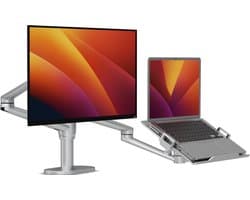 Alberenz® laptop monitor arm zilver - Monitor beugel - Ergonomisch ontwerp - Monitor standaard - Laptop Standaard - Monitorarm - Monitorbeugel