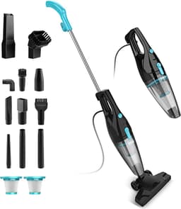 Steelstofzuiger - 2-in-1 Handstofzuiger - Stofzuiger Zonder Zak - Vacuum Cleaner - Met Snoer & Steel - Kruimeldief - Zwart & Blauw — thumbnail 1
