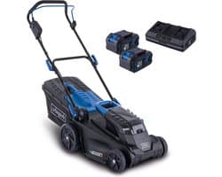 Scheppach Accu Grasmaaier Set BC-MP380-X - 38cm maaibreedte - in 6 stappen instelbaar: 25-75mm - met 45L opvangbak -Inclusief 2 x 20V Accu's en Acculader