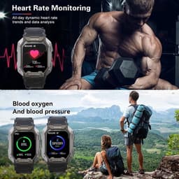 Tijdspeeltgeenrol - Army smartwatch Groen/Cameo - Stappenteller - Hartslagmeter - Bloeddrukmeter - Bluetooth - Waterdicht - Gezond - Fitness - — thumbnail 5