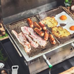 Plancha Set BURNHARD® 2-delig, roestvrij staal, ergonomisch, voedselveilig, slagvast, krasbestendig – Grillspatel en Grillschraper Set — thumbnail 5