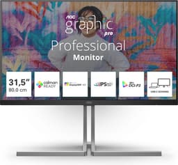 AOC U3 U32U3CV computer monitor 80 cm (31.5") 3840 x 2160 Pixels 4K Ultra HD LCD Zwart — thumbnail 1