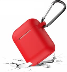 Hoesje geschikt voor Airpods 1 / Airpods 2 - Schokbestendig siliconen Case Silicone met clip - Rood — thumbnail 2