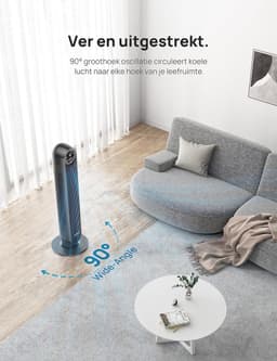 Fan met afstandsbediening, Quiet Cooling Fan, 90° Oscillating Fan met 4 snelheden, 4 modi, 8 uur timer, Stand Fans — thumbnail 2