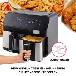MKSS® Dubbele Airfryer XXXL - Duo Heteluchtfriteuse - Geschikt voor Accessoires - Zwart met Zilver — thumbnail 7