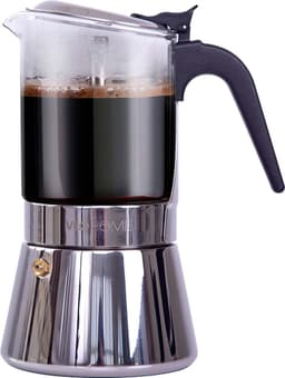Espressomaker VeoHome 360ml RVS - Glazen Kristal Moka pot- Percolator voor inductie 6 kops, Compatibel met Alle Kookplaten — thumbnail 1