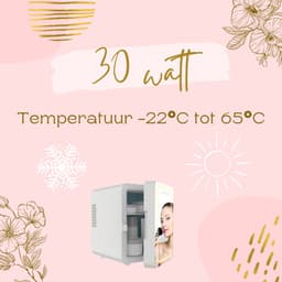 Jambo® Skincare Fridge - Mini Koelkast - Make-up Koelkast met Spiegel - Beauty Fridge met Spiegel en 3 Standen Ledverlichting - Wit - Cosmetica - 4 Liter — thumbnail 3