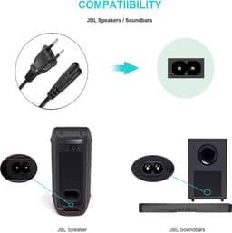 YONO Voedingskabel geschikt voor JBL Partybox 100/110/200/300/310/710/1000 - Netsnoer 1.80 M - Zwart — thumbnail 2