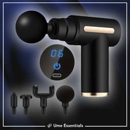 Ume Essentials - Massage Gun - Professioneel en Krachtig - Massage Apparaat - Draadloos - Fitness - Zwart — thumbnail 2