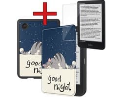 Hoes Geschikt voor Kobo Clara BW - Met Screenprotector - Luxe E-reader Bescherm Case - Hoesje Book Cover - Kat