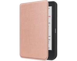 Hoes Geschikt voor Kobo Clara Colour Hoesje Bookcase Cover Book Case Hoes Sleepcover - Rosé Goud