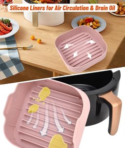 airfryer siliconen bakje - 2 Stuks - Siliconen - Mand - Friteuse - Magnetron — thumbnail 4