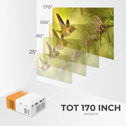ALLGoods. Draagbare Beamer - Mini Beamer 4K - Projector Scherm – 4K Support – tot 170 Inch – LED Full HD - Home Cinema - Mini Projector - met Afstandsbediening - Wit/Geel — thumbnail 2