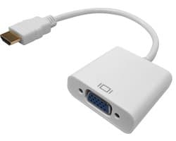 XIB HDMI naar VGA adapter | kabel voor PC, laptop of beamer | 1080P HD | Male to Female | Wit