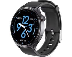 Maoo GTR Serie 2 Smartwatch Heren - Stainless Steel en TPU bandje - Stappenteller - Hartslagmeter - Slaapmonitor - Multisport - Geschikt voor Android en iOS - Zwart