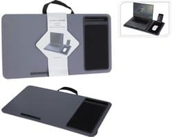 Schootkussen Dienblad - Bedtafel voor Laptop en Telefoonhouder - Ideaal voor Thuiswerken en voor op Bed - Antraciet Grijs