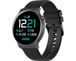 OOQE WATCH CS PRO - Smartwatch Heren en Dames | Geschikt voor iOS en Android | Full HD | Notificaties | Gezondheidsanalyse | Sportanalyse | GPS Koppeling | Bellen | Muziek/Audio Luisteren | Spelletjes | Ergonomisch | Nederlandstalig | Zwart/Antraciet
