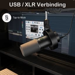 FIFINE - K688 - USB / XLR - Dynamische Microfoon - Streaming - Podcasting - Gaming - Geschikt voor PS4 / PS5 / PC - Zwart — thumbnail 5