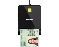 Kaaiman® eID Kaartlezer BE – eID Kaartlezer België - Speciaal voor België - Lecteur de carte eID – USB A - eID Kaartlezer – EID Kaartlezer identiteitskaart – Identiteitskaartlezer – ID Reader – Windows/Mac - Plug&Play - Universeel