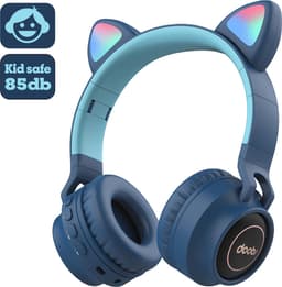 Kinder hoofdtelefoon DOBI by doobs - Draadloze koptelefoon Bluetooth met led kattenoortjes donker blauw - KIDS - VOLUME BEGRENZING - 85DB — thumbnail 1