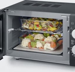 Severin MW 7762 2 Magnetron met Grill – Innovatieve vlakke glazen bodem - Koken op Twee Niveaus - 33% meer inhoud - 20 Liter - Zwart — thumbnail 5