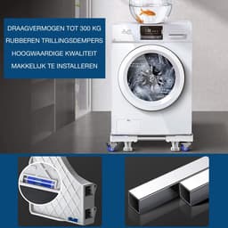 Wasmachine Verhoger - Meubelroller - Verhoger Wasmachine - Wasmachine Sokkel - Verstelbaar - Wieltjes — thumbnail 4