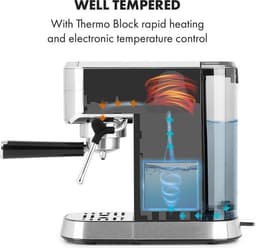 Futura Espresso Maker 20 bar 1450W 20 bar 1,25l roestvrij staal — thumbnail 4