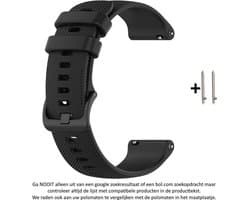 Siliconen Bandje - Geschikt voor 22 mm Smartwatches - Zwart
