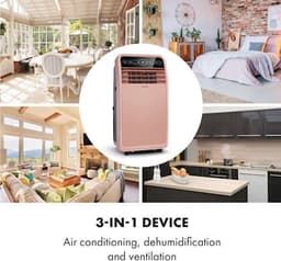 Klarstein Mobiele airconditioner met luchtafvoerslang, 4-in-1 airconditioner met ventilator, luchtontvochtiger & nachtmodus, Kleine & draagbare airconditioner met app-bediening, 12000 BTU Laag verbruik,5 kW voor 59 m² - Afstandsbediening Timer — thumbnail 5