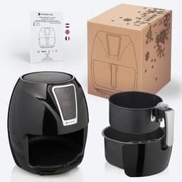 KitchenBrothers Mini Airfryer - 3,5 Liter - 1300W - PFAS-Vrij - 80ºC tot 200ºC - Kleine Heteluchtfriteuse voor 1, 2 en 3 Pesonen - Zwart — thumbnail 7