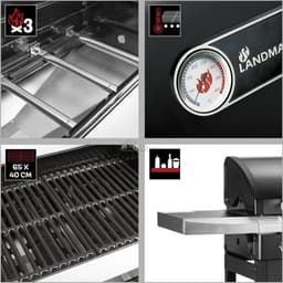GasBBQ Landmann Trexon PTS 3.1 Zwart - 4 branders - Inclusief gasslang - Gas bbq barbecue — thumbnail 4