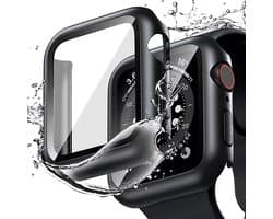 Full Cover Tempered Glass Screen Protector Cover Case Bumper Hoesje Geschikt Voor Apple Watch Series 4/5/6/SE 44mm